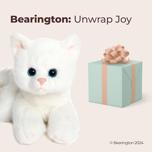 Image of Bearington Lil' Muffin White Cat Stuffed Animal - 8 inch Adorable White Cat Plush Toy with Soft Fur and Lifelike Details - Cute and Cuddly Stuffed Kitten Plushy - Adorable Gift for Kids and Toddlers