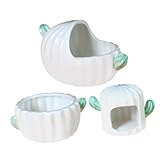 BESPORTBLE 3pcs Pet Ceramic Nest Pets Hamster Food Bowl Gerbil Sand Bath Bowl Chinchilla Sand Bath Tub Animal Bath Accessories Hideaway House for Gerbil Small Pet Hideout Nest Ceramics