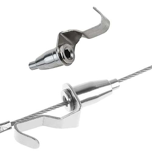 Image of 10 Pack Picture Hanging Hardware Metal Professional Art Gallery Adjustable Display Hanger Hooks Picture Rail Hooks ，Professional Wire Rope Hanging Hooks