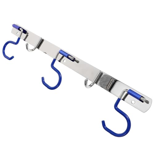 ERINGOGO 免打孔ステンレス壁掛けラック 多機能タオルフック 収納フック付き 強力耐荷重 洗面所 キッチン クローゼット用衣類掛け 設計