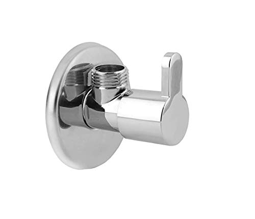 Image of Jagger Mark Brass Disk Angle Cocke for Bathroom Angle Valve, Angle Wall for Bathroom Angle Cocke for wash Basin Brass Angle Valve for wash Basin with Free Flange and Teflon Tape Set of (1)