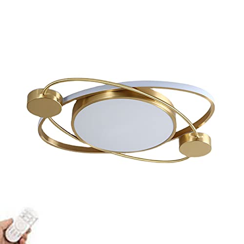 Plafonnier LED Nordique en Cuivre Complet pour Salon et Chambre 68x4cm