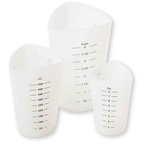 Set de 3 vasos medidores flexibles de silicona miniatura 1
