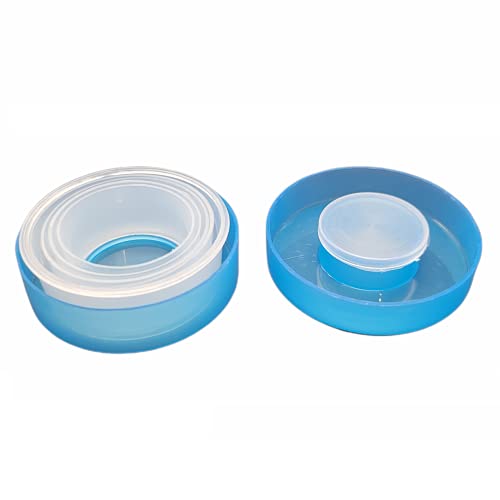 Image of Handy Housewares Travel Size Collapsible Drinking Cup and Built in Pill Box Case - Blue (1-Pack)