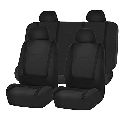 HALOUJQK 5 Plazas Coche Funda de Asiento para Seat Ateca 2016+, Cómodo Transpirable Juegos de Cubreasientos Delanteros Traseros Fundas ​Asientos Tela, AutoAccesorios,A-Black