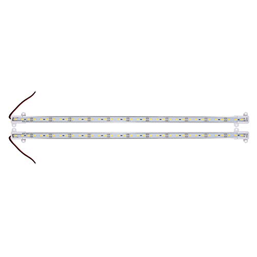 Juuewrryg 2 x 50 cm 12 V 36 LED 5630 SMD Striscia di Luce in Alluminio Rigida con Cappuccio Di Estremità Bianco Caldo