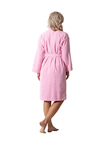 Image of Luxurious Turkish Terry Kimono Collar Super-Soft Terry Absorbent Bathrobes for Women