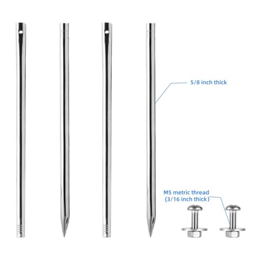 image for Kichwit 27.6“/2.3ft Metal Stakes for Yard Signs, 5/8 Inch Thick, Sta