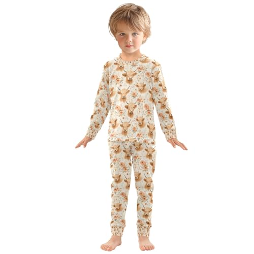 senya Cattle Flower Aa Pajamas Set Long Sleeve Soft Cotton Sleepwear 2 Piece3