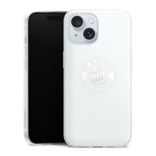 Slim Case extra dünn kompatibel mit Apple iPhone 15 Silikon Handyhülle transparent Hülle FC Bayern München Wappen FCB Slim Case extra dünn kompatibel mit Apple iPhone 15 Silikon Handyhülle transparent Hülle FC Bayern München Wappen FCB