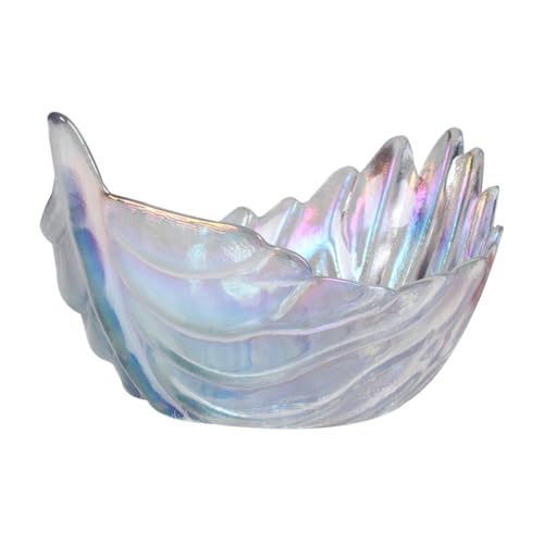 NOLITOY Bol de Cristal Decorativo para Postres y Frutas Diseño Nórdico Efecto Iridiscente Tamaño Mediano Adecuado Hogar y Reuniones Bol para Ensaladas y Comidas