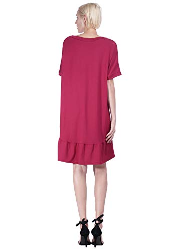 Vestido Curto Amazonia Vital Amplo Babado Amaranto Cor:Vermelho;Gênero:Feminino;Tamanho::G