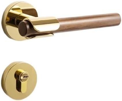 Zinc Alloy Door Lock Bedroom Door Handle Indoor Silent Lock(Gray-Magnetic Lock)