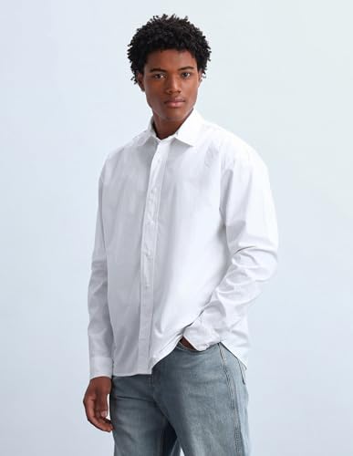 Image of Flying Machine Men's Oversized Fit Shirt | Solid | Long Sleeves | Shirt for Man