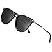 TSEBAN Vintage Damen Sonnenbrille Polarisierte Frauen Brille, Acetat-Rahmen & UV 400 Schutz,Schwarz,Einheitsgröße