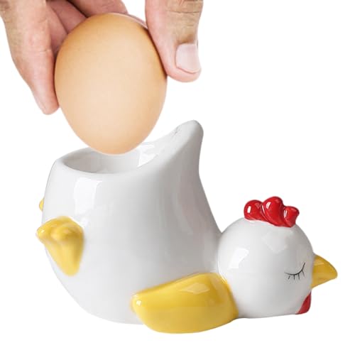 Tazas de huevo - titular de huevos de cerámica | pato Adorable titular de huevos de cerámica para huevos de huevo | Stand, bandeja de decoración animal divertida para la cocina