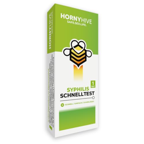 HornyHive Syphilis Schnelltest für zu Hause, 1 Test, Ergebnis in 10 Minuten, Antikörpertest aus Vollblut, Selbsttest mit Fingertropfen
