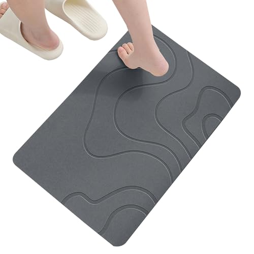 Alfombra Diatomita Baño - 40 X 60cm Secado Rápido Y Antideslizante - Alfombrilla Piedra Diatomita Super Absorbente - Alfombra Antideslizante para Puerta para Cocina, Bañera Y Salida De La Ducha