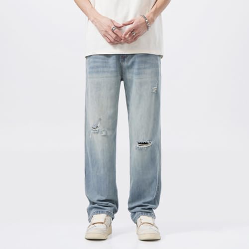 Jeans Pants Trouser Denim Lyocell Tencel for Men in Spring and Summer Thin Fit Loose Versatile Long with A Sense of Luxury4