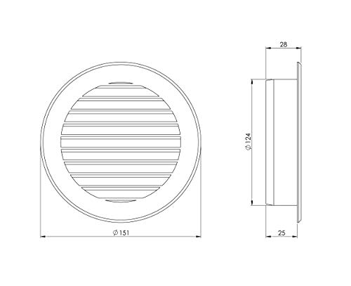 ABOUT VENT diameter 125mm / 5 in Brown Plastic Round Ventilation Grille with Mesh - Air Vent Cover, 125mm / 5'' - Image 2