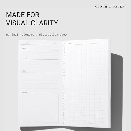 Cuaderno de reuniones Pocket Plus estructurado en color Burdeos para organizar notas y tareas 2