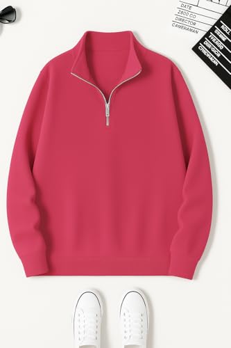 Image of Mack Jonney Women's Fleece Half-Zip High Neck Sweatshirt | Warm & Stylish Winter Wear -M4746