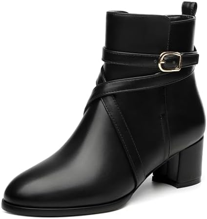 NUMALEO Womens Fashion Casual Ankle High Buckle Comfort Heeled So...