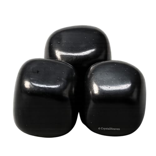 Image of Certified Black Tourmaline Crystal Healing Tumbled Stone, Natural Polished Crystals for DIY Crafts, Manifestation, Meditation, Pooja Feng Shui and Reiki Healing (30 Grams)