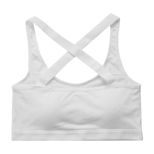 Hansber Kids Girls' Sleeveless Removable Chest Pads Athletic Sports Bra Yoga Gymnastics Workout Cami Top4
