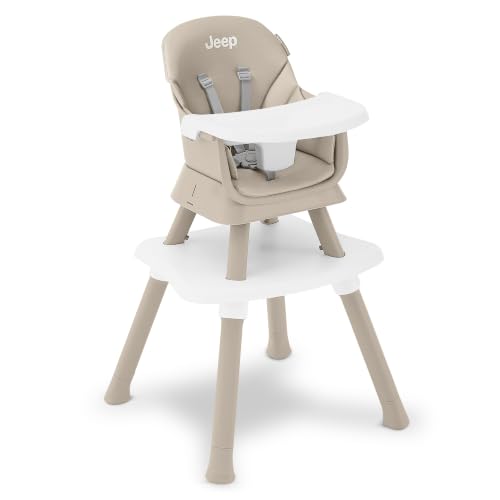 Jeep Milestone 6-in-1 Convertible High Chair in Light Tan