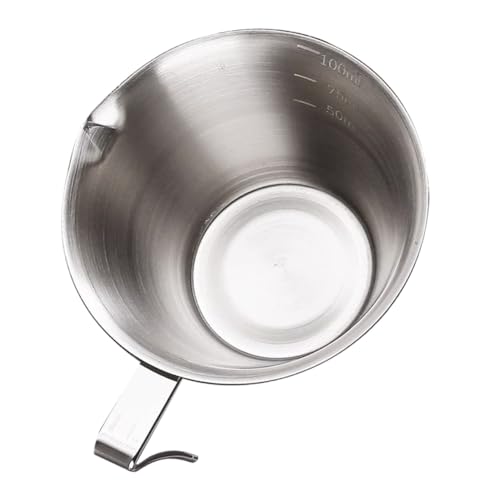 TOYANDONA Bicchiere Dosatore Espresso in Acciaio Inossidabile con Beccuccio e Manico Misurino Graduato per Caffè Latte e Tisane Resistente e Facile da Pulire