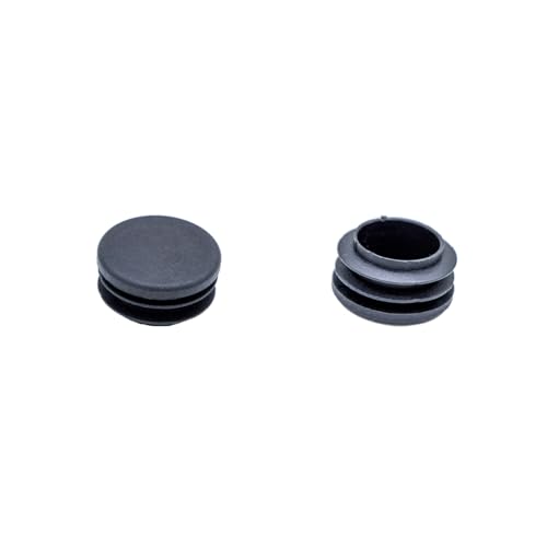 Image of 200pcs 10 Size 1 /2 inch 11 /20 inch 3 /5 inch 3 /4 inch 9 /10 inch 1 inch 1-1 /5 inch 1-1 /4 inch 1-1 /2 inch 1-3 /4 inch Round Plastic Plug Tubing End Caps Inserts, Black Pipe End Cap for Metal Tubing and Furniture Protection Glide