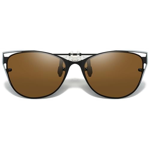 Image of Polarized Clip on Sunglasses over Prescription Glasses Unisex Flip-up Sunglasses Over Eyeglasses UV400 Protection