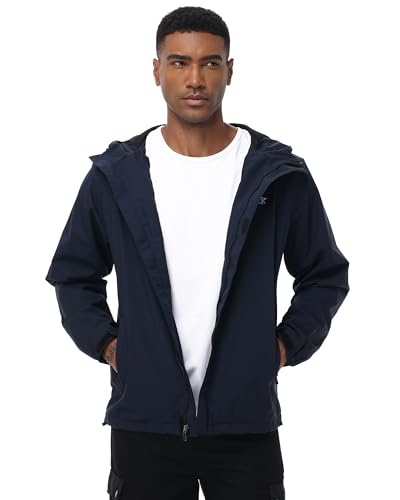 Image of YuKaiChen Mens Rain Jacket Waterproof Hooded Windbreaker Jacket Lightweight Outdoor Hiking Shell Coat