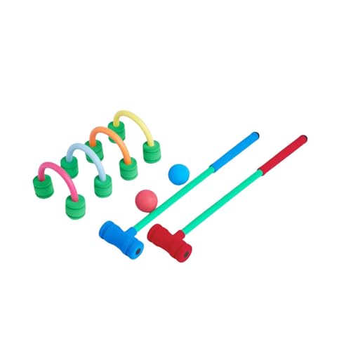 Almencla 子供用クロッケーセット 芝生クロッケーゲームセット インタラクティブ玩具 スポーツ玩具 フォームクロッケーセット 子供用クロッケーおもちゃセット 家族、公園用
