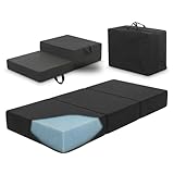 Arensberger Amalia Gästebett Klappmatratze 90x200 cm | 16 cm extra Dicker NANOCELL® Gelschaum | Tagesbett & Bodenmatratze | Faltbare Matratze mit Transporttasche | Camping & Reisebett