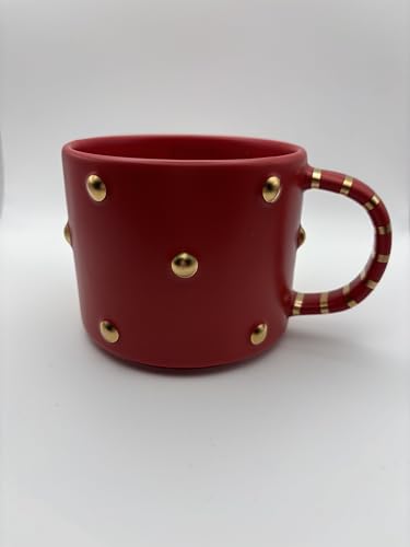 STARBUCKS Taza de Navidad edición limitada 2025 en rojo con puntos dorados - 355 ml