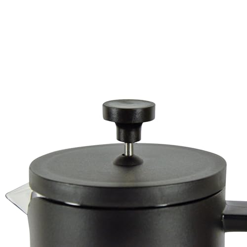 Image of THE BEAN CO French Press Coffee Maker 600 ml | Heat Resistant Borosilicate Glass | 4 Level Filteration (Black)