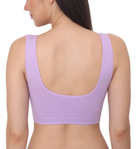 Image of GLAMORAS Women Nylon Elastane Lightly Padded Non Wired U Back Sports Bra | Seamless Stretchy Low Impact Yoga Workout Bra with Removable Pads - Size- Small to 4XL