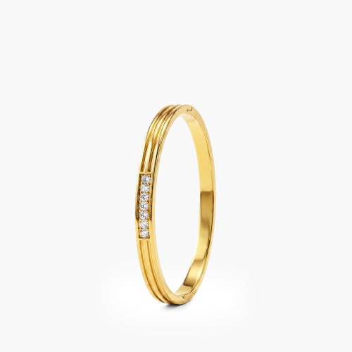 Image of PALMONAS Diamond Allure Bangle Bracelet for Women - Jewellery Gift for Girls & Women | Waterproof & Anti-Tarnish Bracelet, Stylish & Trendy Bracelets for Ladies