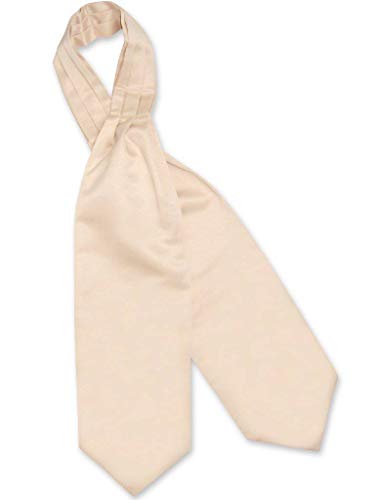 Vesuvio Napoli ASCOT Solid Light BROWN Color Cravat Men's Neck Tie