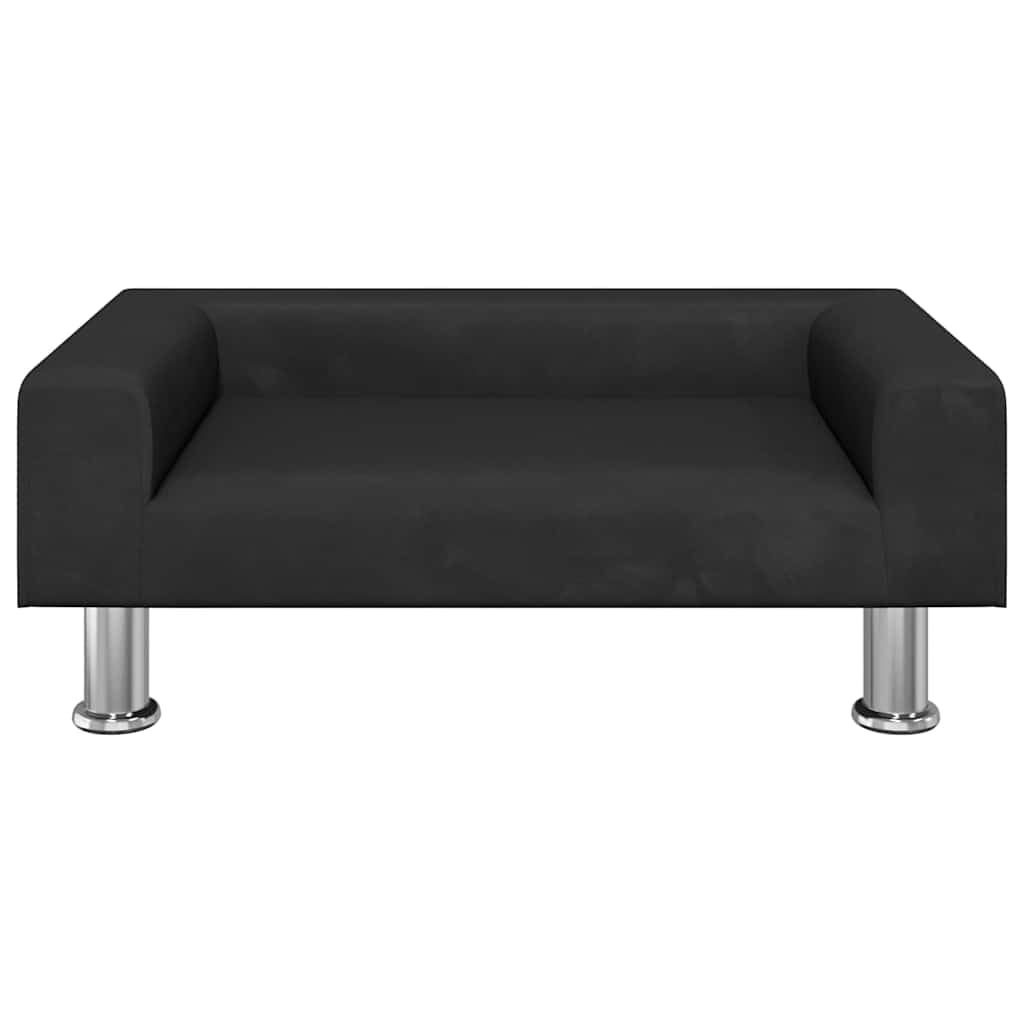 Sofa dla psa czarna aksamitna 70 x 45 x 26,5 cm