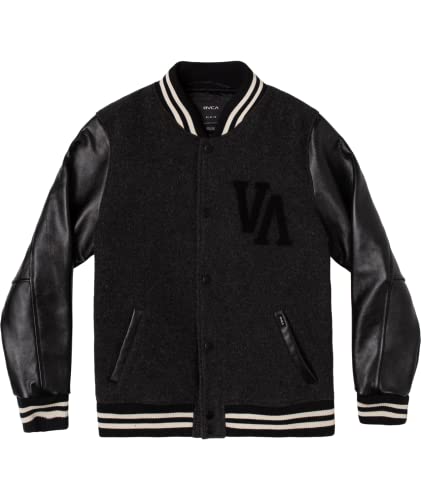 RVCA ルーカ VARSITY LETTERMAN JKT RVCA Mens Junior Varsity Letterman Jacket - RVCA Black | X-Large