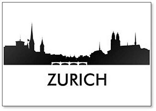 Zurigo Skyline Silhouette Calamita da frigorifero