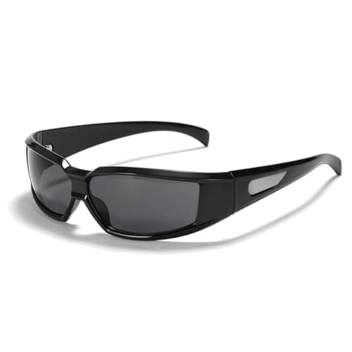Lunettes de soleil tendance noir brillant et gris style sport