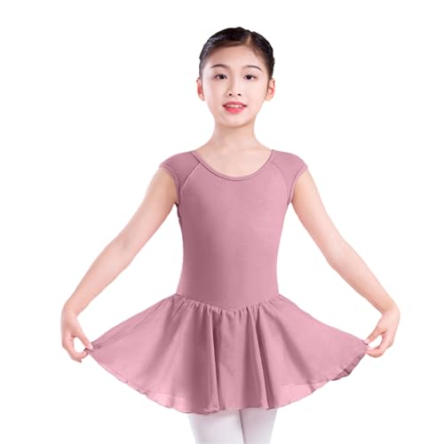 Lmdudan 4-17Y Skirted Leotards Girls Cap Sleeve Leotard Dress for Ballet Dance Gymnastics 2025 Summer Flowy Dresses