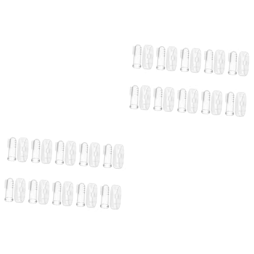 BEBEMOKO 20 Sets Toothbrush for Newborn Toddler Silicone Finger Brush 2-Sided Cleaning Oral Massager Gums Relief Baby's First Oral Care