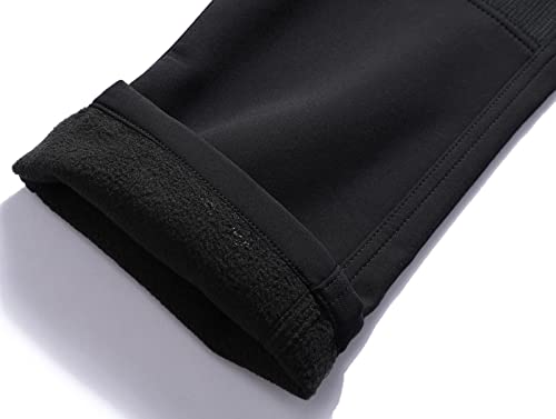 BenBoy Herren Wanderhose Wasserdicht Softshellhose Outdoorhose Winddicht Warm Gefüttert Skihose Snowboardhose Winter Trekkinghose,KZ41037M-Black-M