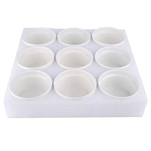 SZUAH Porcelain Ramekins, 4oz Baking Ramekins for Souffle, Creme Brulee, Appetizer, Custard, Pudding and Ice Cream, Set of 9.