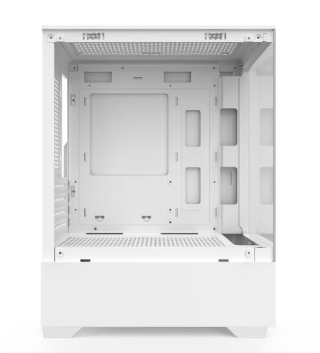KAGAMI H-2 ホワイトミドルタワー ゲーミングPCケース M-ATXマザーボード対応両面強化ガラスパネル